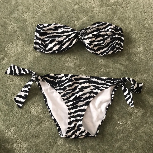Victoria's Secret Other - Victoria’s Secret Zebra Bikini Top & Bottom Size M